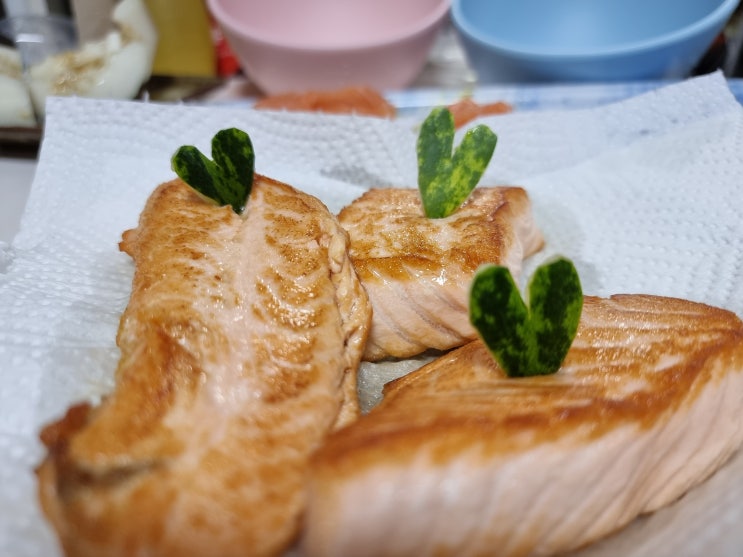 강아지 연어구이 초간단 만들기와 먹방!